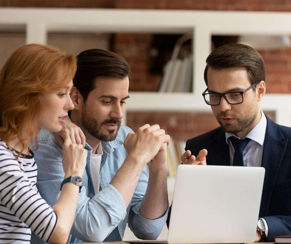 Accounting team researches potential accounting software solutions for banks