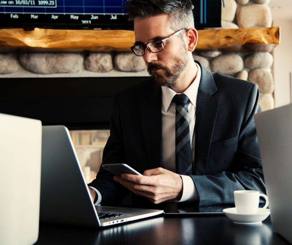 Man using financial reporting automation software