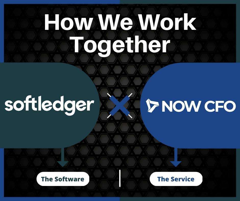 Image of NOW CFO and SoftLedger logos