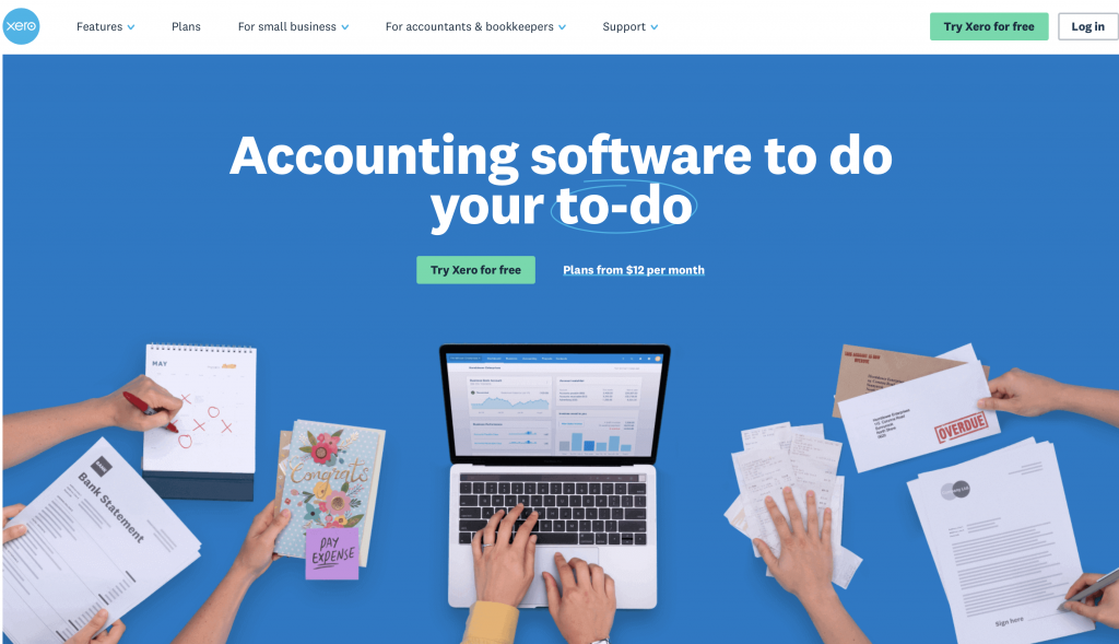 Xero home page
