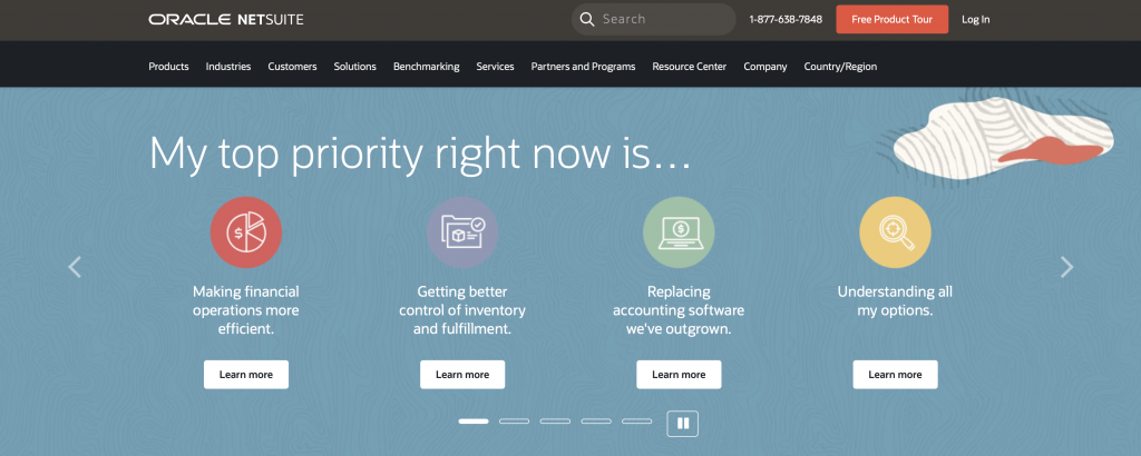 Netsuite ERP home page