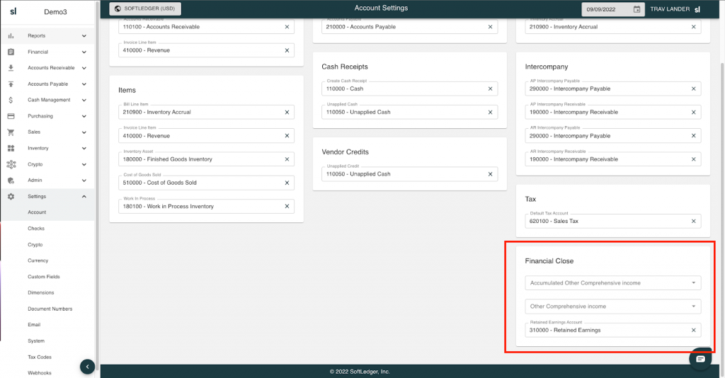 Sets to complete your financial close process in SoftLedger