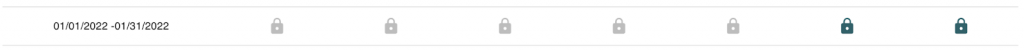 Closed lock icons tell you that accounting periods are closed in SoftLedger