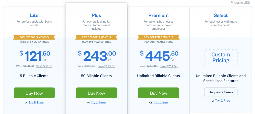 Freshbooks Pricing