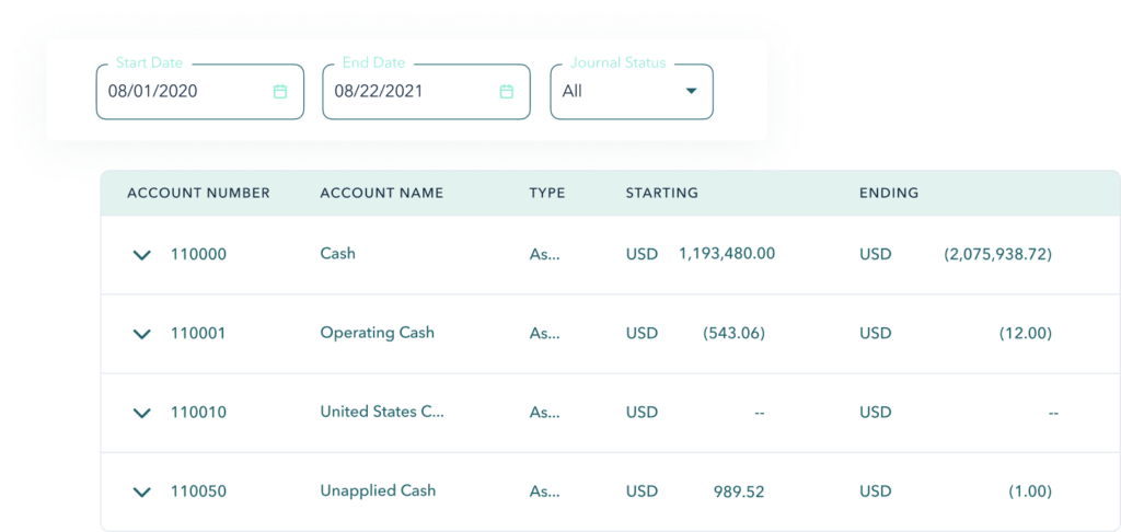 Subscription accounting software example