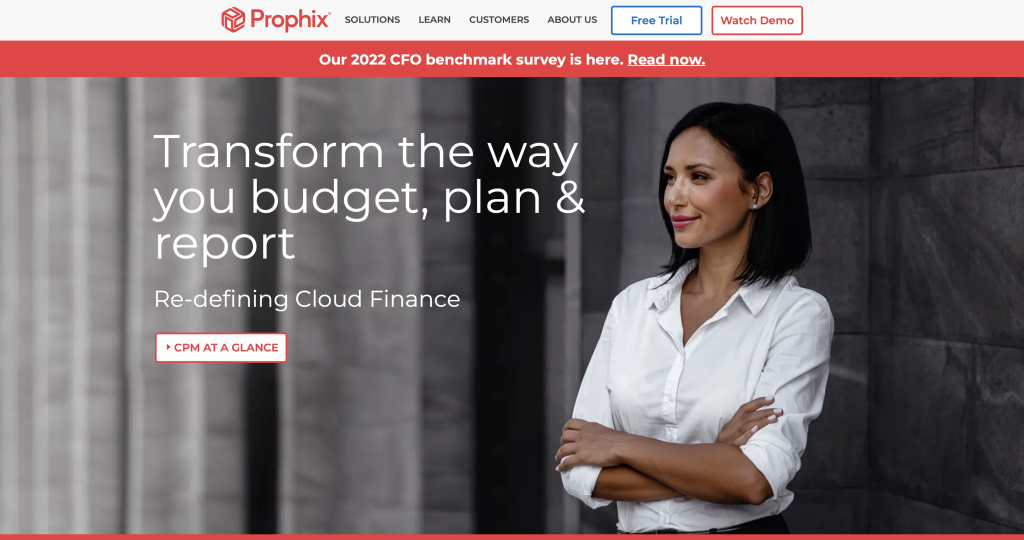 Prophix home page
