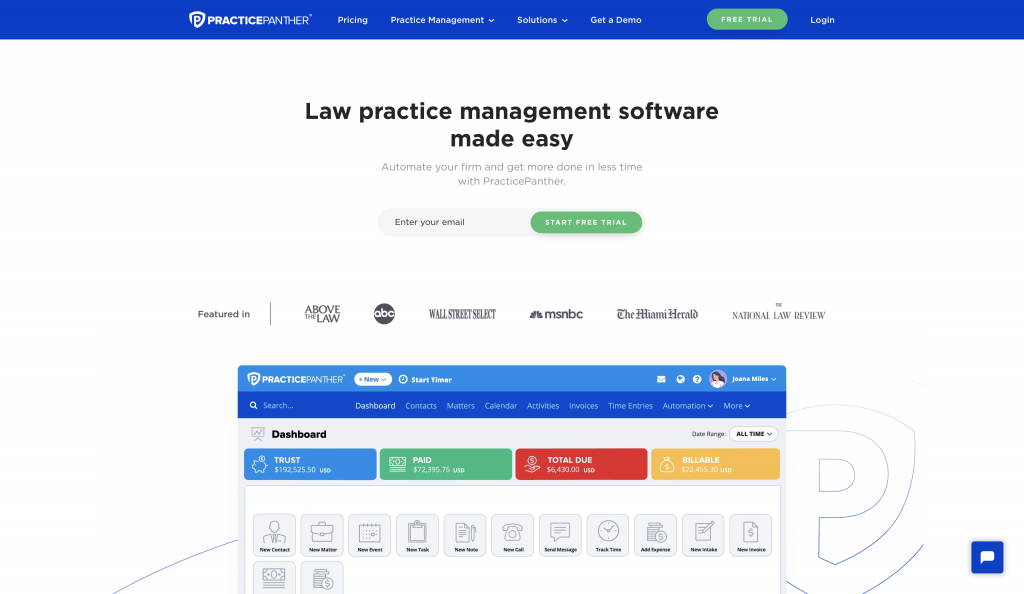 PracticePanther accounting software for trusts