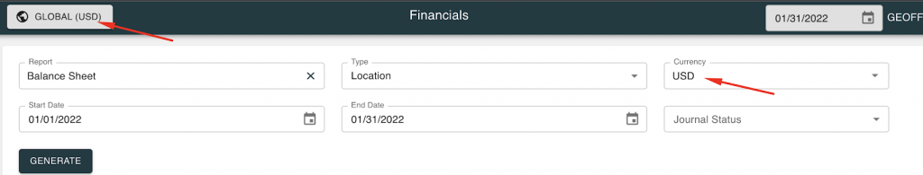 Financials module in SoftLedger